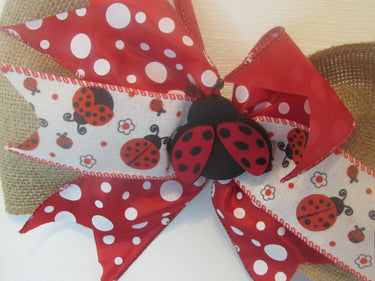 ladybug door hanger with layered detail, perfect for outdoor and garden decor.